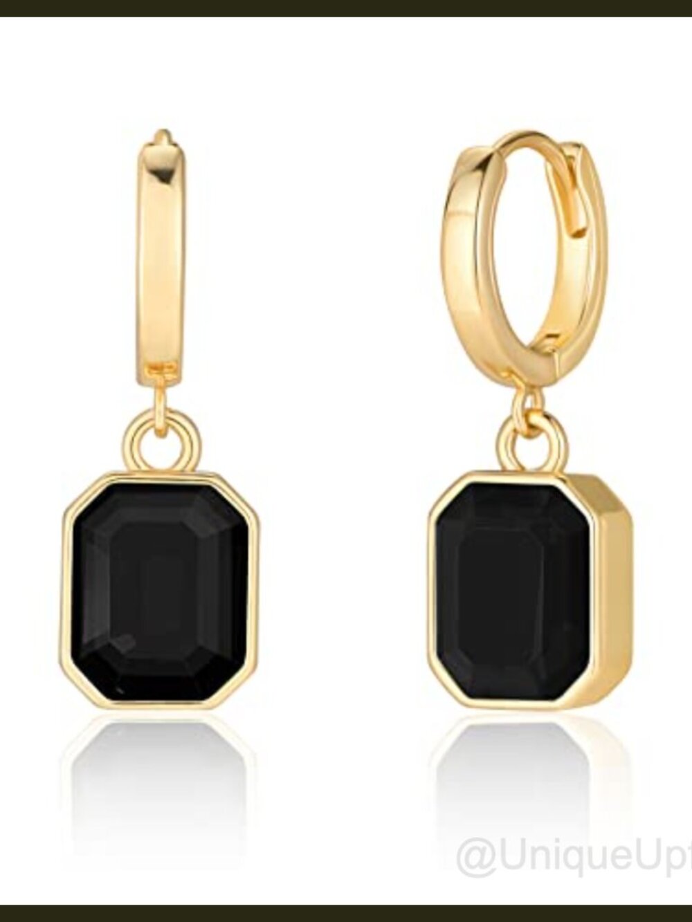18K Gold Plated Huggie Hoop Crystal Drop Earrings Hypoallergenic